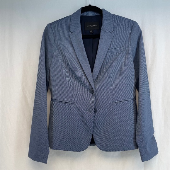 Banana Republic Blazer Blue Textured Women’s Size 2 - Like New - Picture 1 of 12